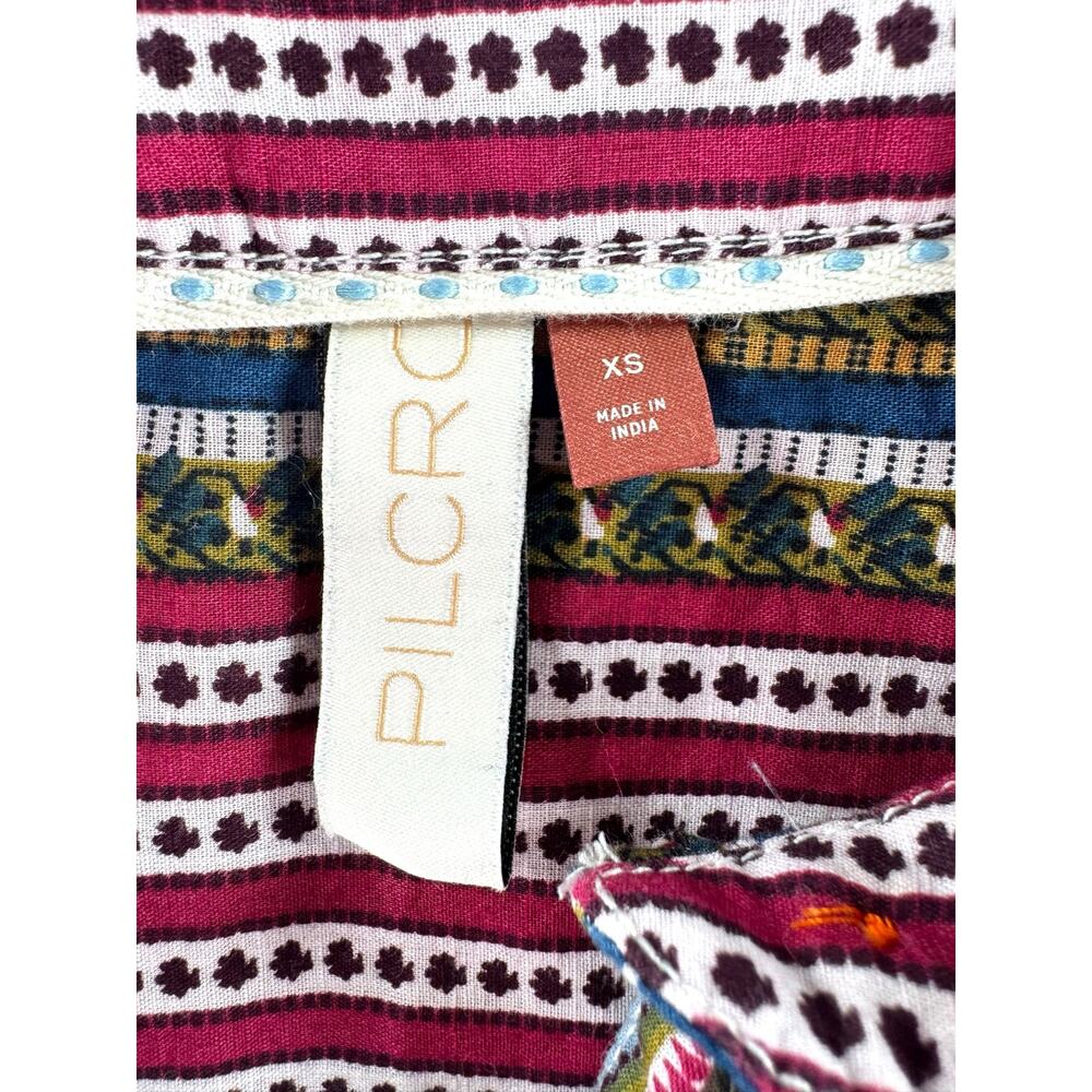 Anthropologie Pilcro Clara Striped Button Down Tunic XS Relaxed Oversized Boho - Picture 5 of 10